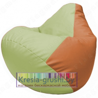 Бескаркасное кресло мешок Груша Г2.3-0420 (светло-салатовый, оранжевый)